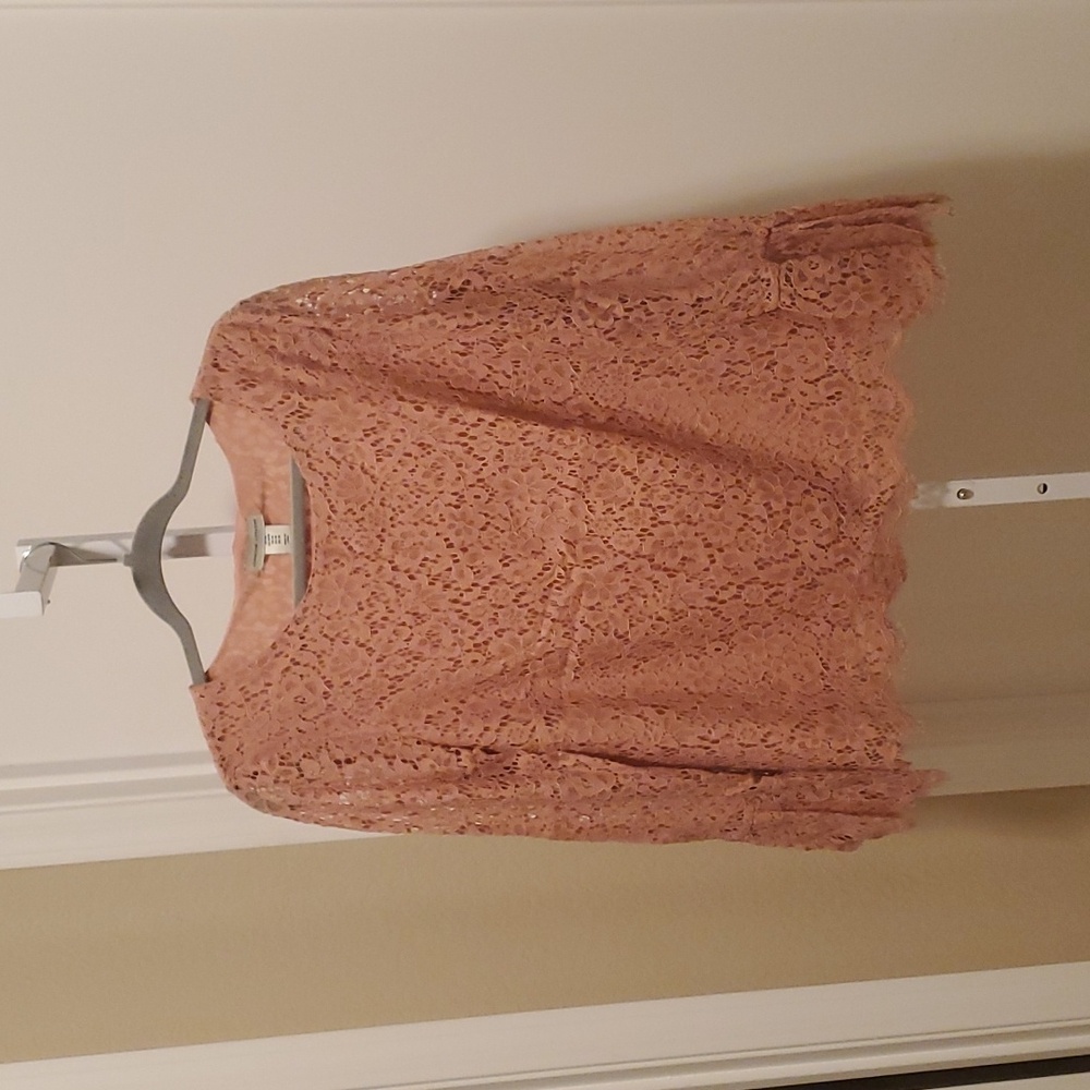 3. Tops - Adrienne Vitadini eyelash lace long sleeve top